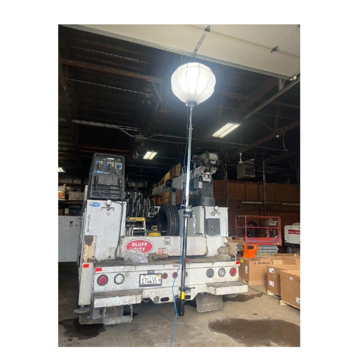 Portable Lighting Truck Mount_Portable Lighting Solutions_Quarry_Chicago Construction_Night Construction_Balloon Lighting_Bluff City_Construction Lighting_Truck Lighting